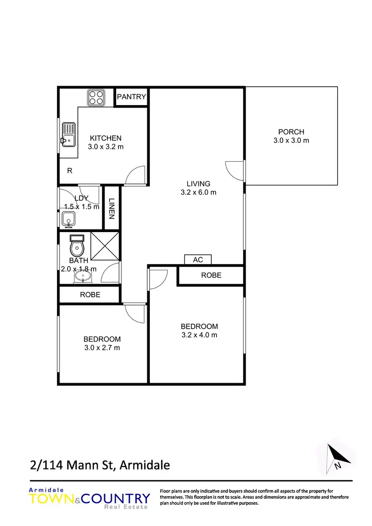 Floorplan of Homely unit listing, 2/114 Mann Street, Armidale NSW 2350