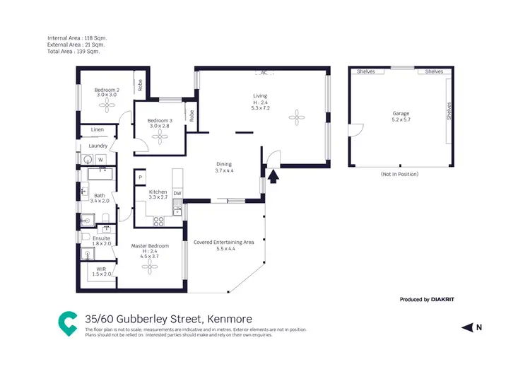 Floorplan of Homely townhouse listing, 35/60 Gubberley Street, Kenmore QLD 4069