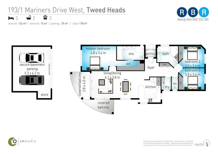 Floorplan of Homely house listing, 193/1 Mariners Drive West, Tweed Heads NSW 2485