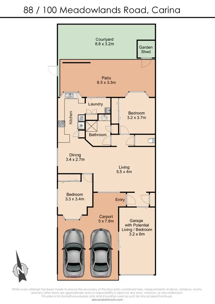 Floorplan of Homely house listing, 88/100 Meadowlands Rd, Carina QLD 4152