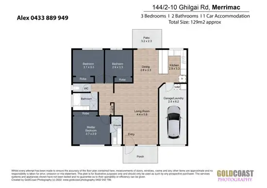Floorplan of Homely villa listing, Unit 144/8 Ghilgai Road, Merrimac QLD 4226