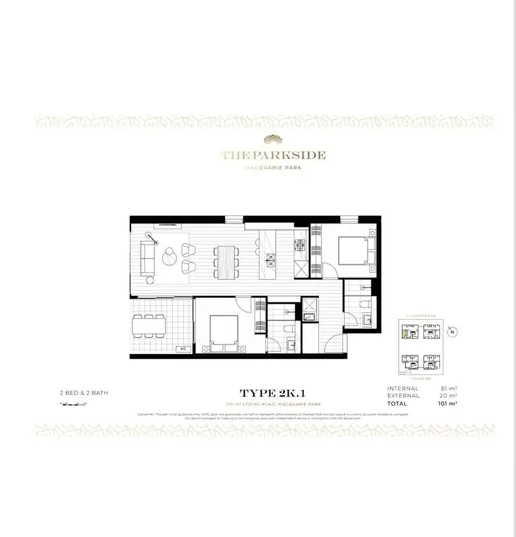 Floorplan of Homely apartment listing, lot1XX 159-161 Epping Road,, Macquarie Park NSW 2113