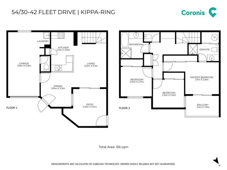 Floorplan of Homely townhouse listing, 54/30-42 Fleet Drive, Kippa-Ring QLD 4021