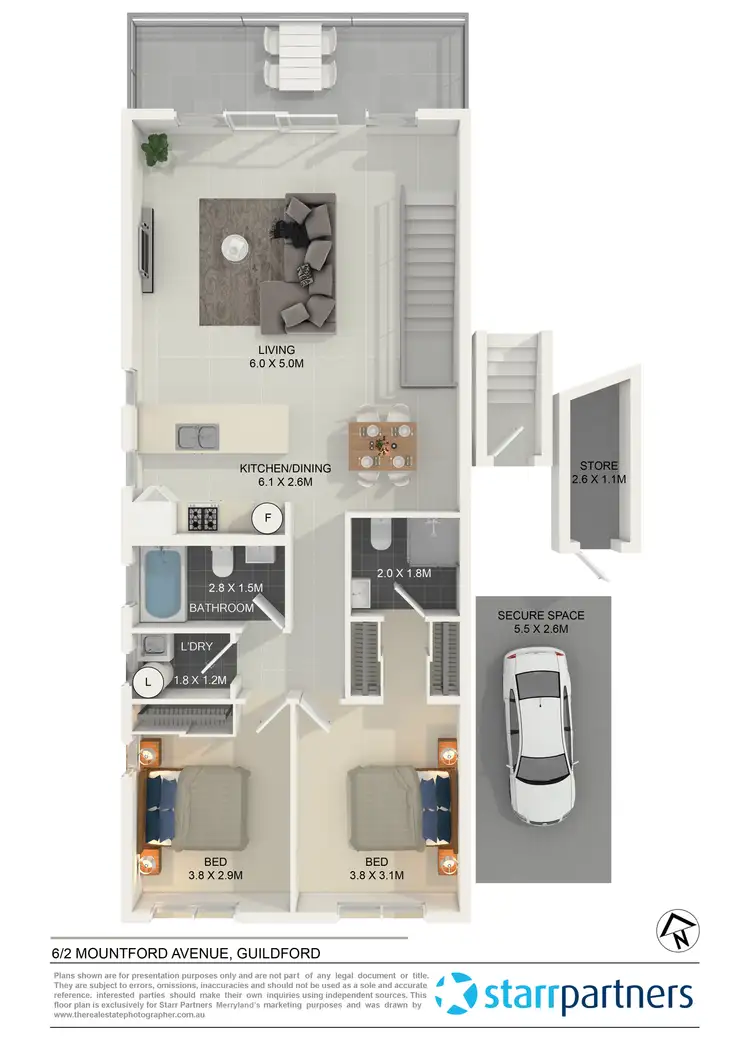 Floorplan of Homely unit listing, 6/2 Mountford Avenue, Guildford NSW 2161