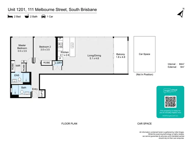 Floorplan of Homely apartment listing, 1201/111 Melbourne St, South Brisbane QLD 4101