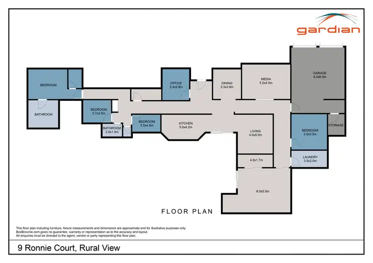 Floorplan of Homely house listing, 9 Ronnie Court, Rural View QLD 4740
