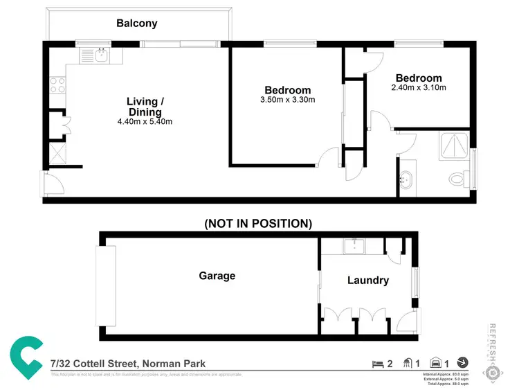 Floorplan of Homely unit listing, 7/32 Cottell Street, Norman Park QLD 4170
