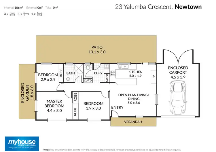 Floorplan of Homely house listing, 23 Yalumba Crescent, Wilsonton Heights QLD 4350
