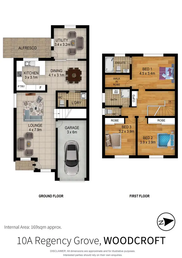 Floorplan of Homely semi-detached listing, 10A Regency Grove, Woodcroft NSW 2767