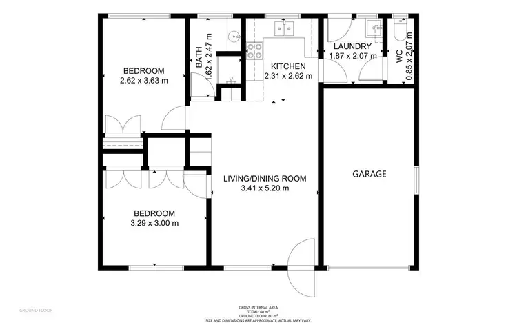 Floorplan of Homely unit listing, 1/7 Stradbroke Street, Rockville QLD 4350