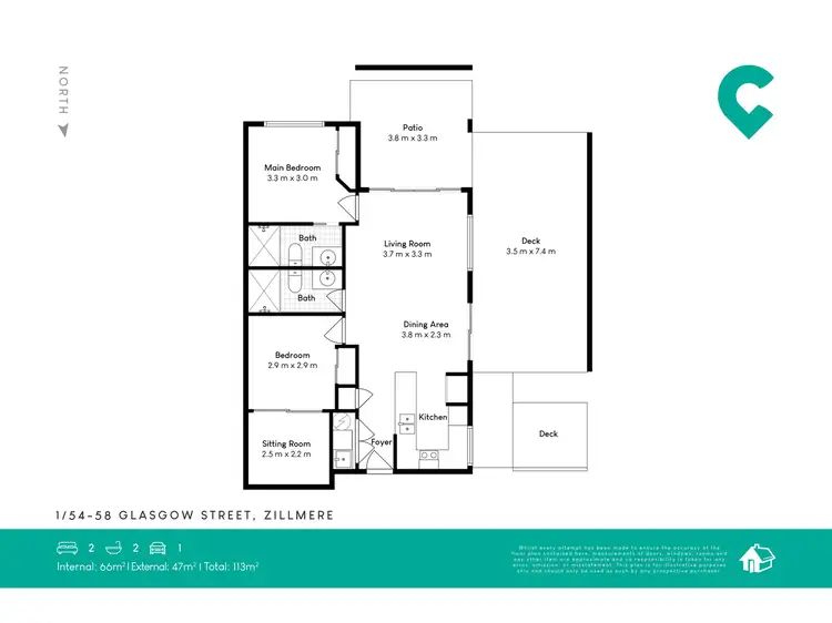 Floorplan of Homely unit listing, 1/54-58 Glasgow Street, Zillmere QLD 4034