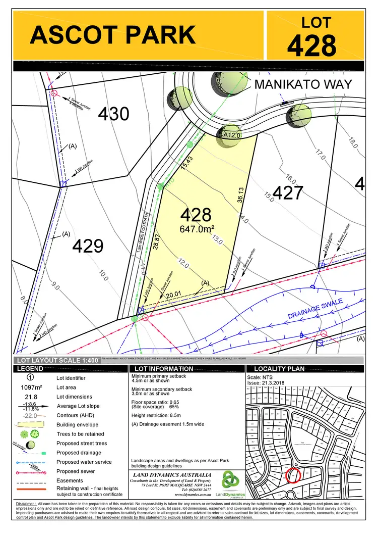Floorplan of Homely land listing, 22 Manikato Way, Port Macquarie NSW 2444