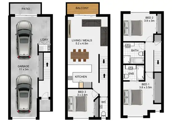 Floorplan of Homely townhouse listing, 85/10 Radiant St, Taigum QLD 4018
