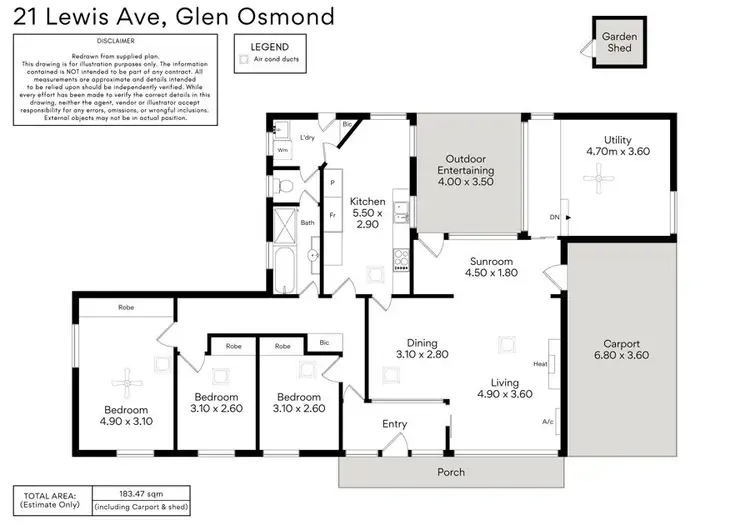 Floorplan of Homely house listing, 21 Lewis Avenue, Glen Osmond SA 5064