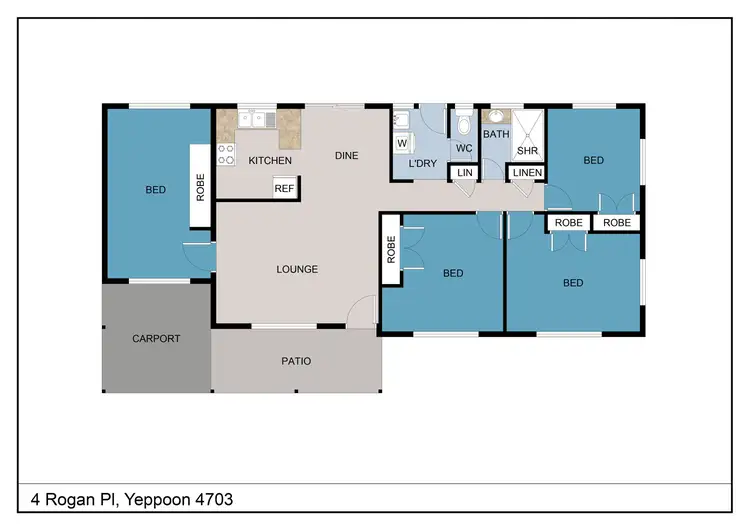 Floorplan of Homely house listing, 4 Rogan Place, Yeppoon QLD 4703