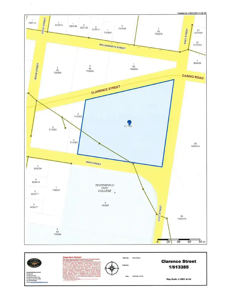 Floorplan of Homely land listing, Lot 1 Clarence Street, Tenterfield NSW 2372