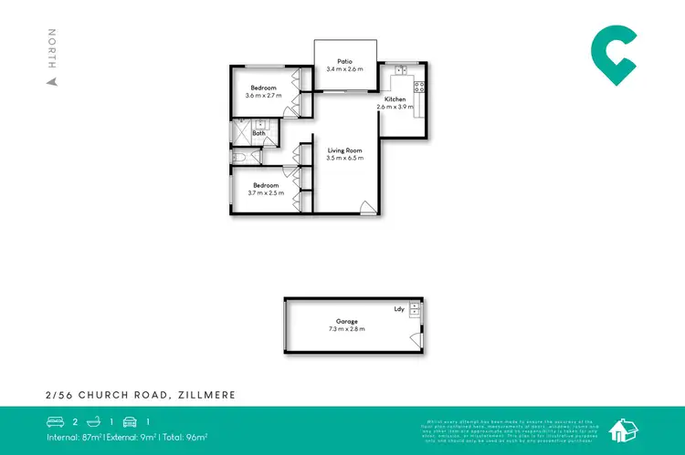Floorplan of Homely unit listing, 2/56 Church Road, Zillmere QLD 4034