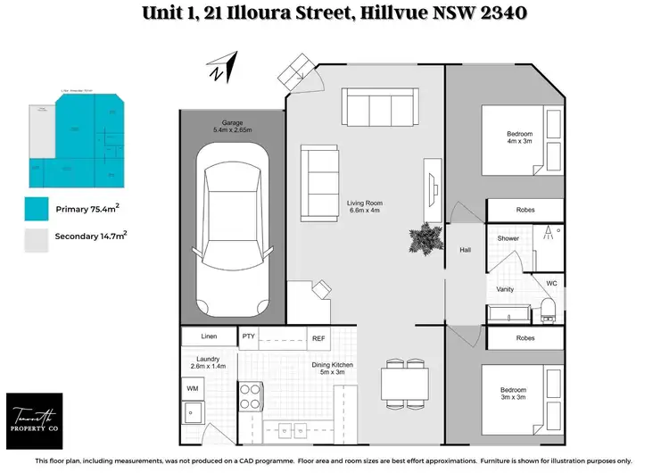 Floorplan of Homely block of units listing, 1-3/21 Illoura Street, Tamworth NSW 2340