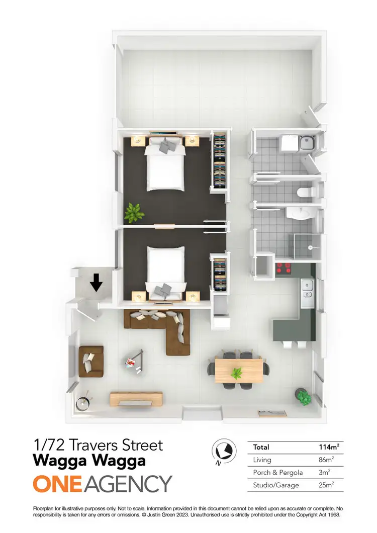 Floorplan of Homely villa listing, 1/72 TRAVERS STREET, Wagga Wagga NSW 2650