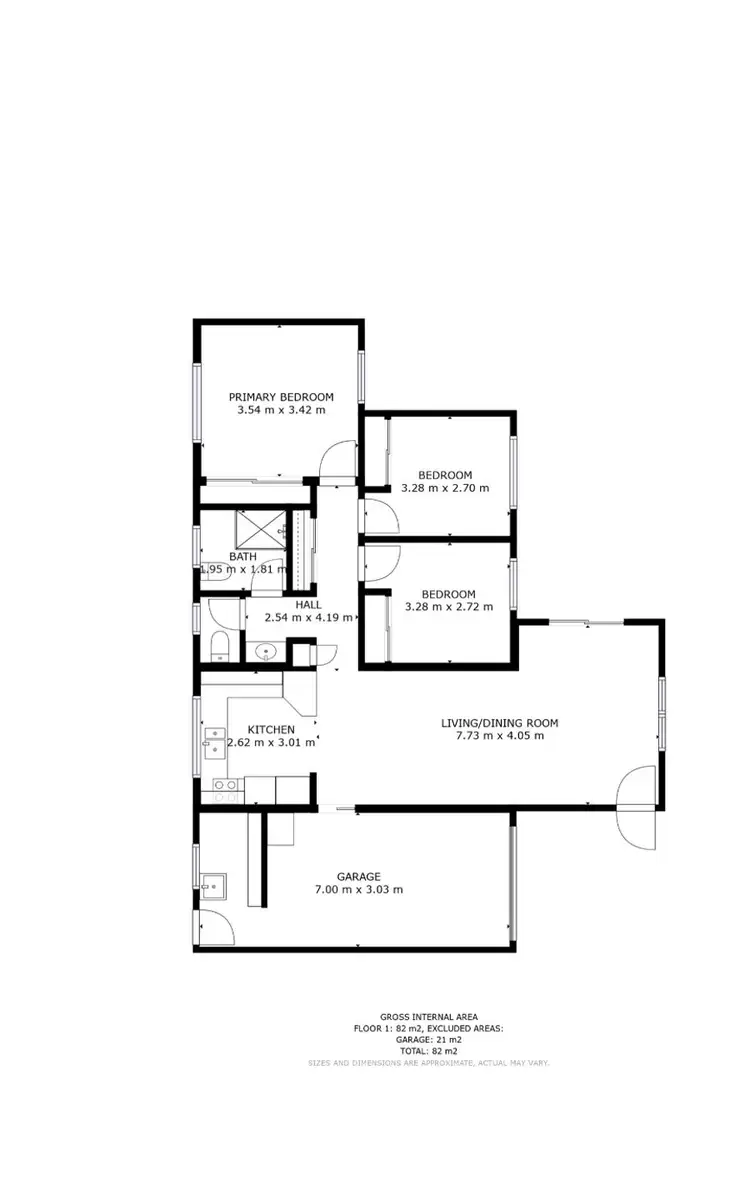 Floorplan of Homely semi-detached listing, 2/1 Pirani Place, Toormina NSW 2452