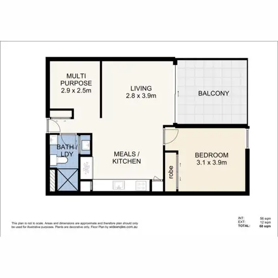Floorplan of Homely apartment listing, 11010/19 Wilson St, West End QLD 4101