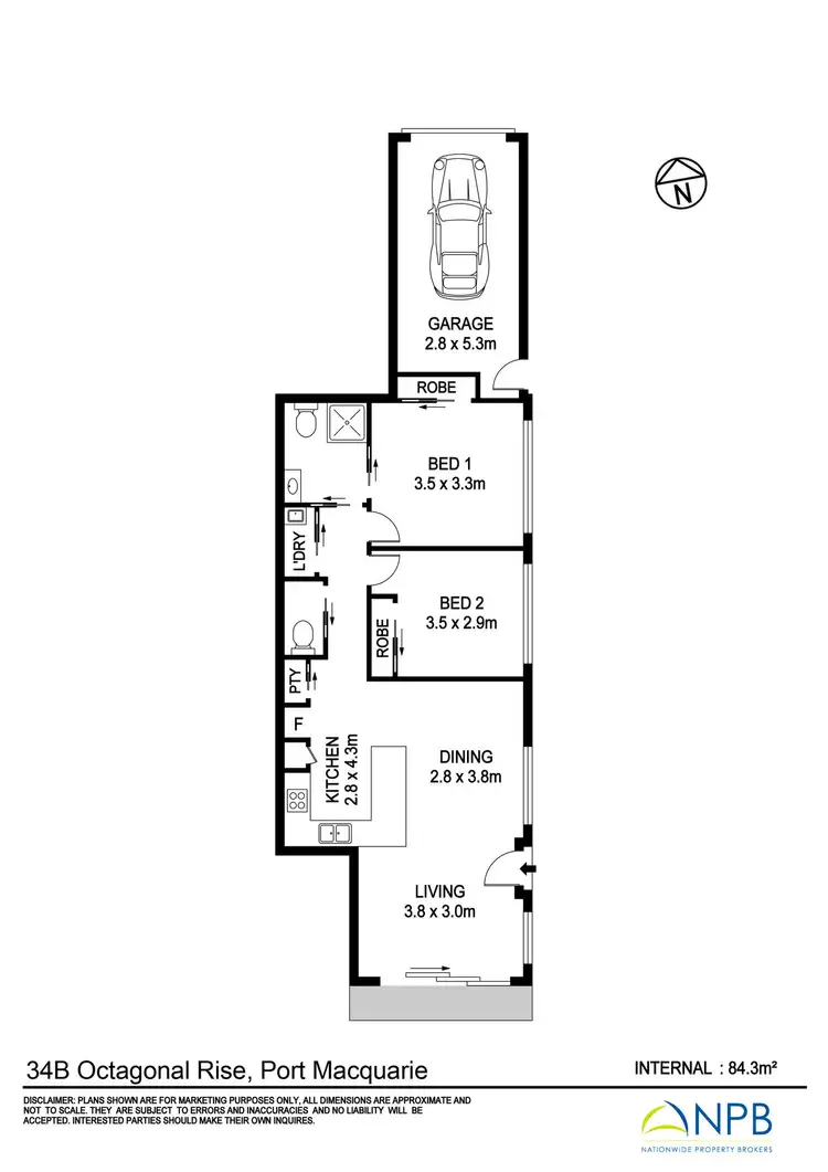 Floorplan of Homely villa listing, 34B Octagonal Rise, Port Macquarie NSW 2444
