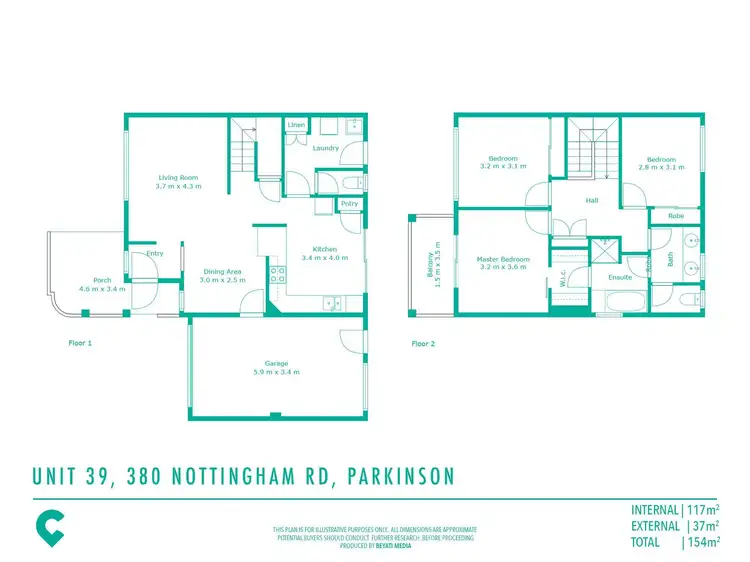 Floorplan of Homely townhouse listing, 39/380 Nottingham Road, Parkinson QLD 4115