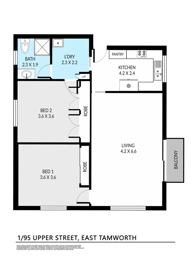 Floorplan of Homely unit listing, 1/95 Upper Street, Tamworth NSW 2340
