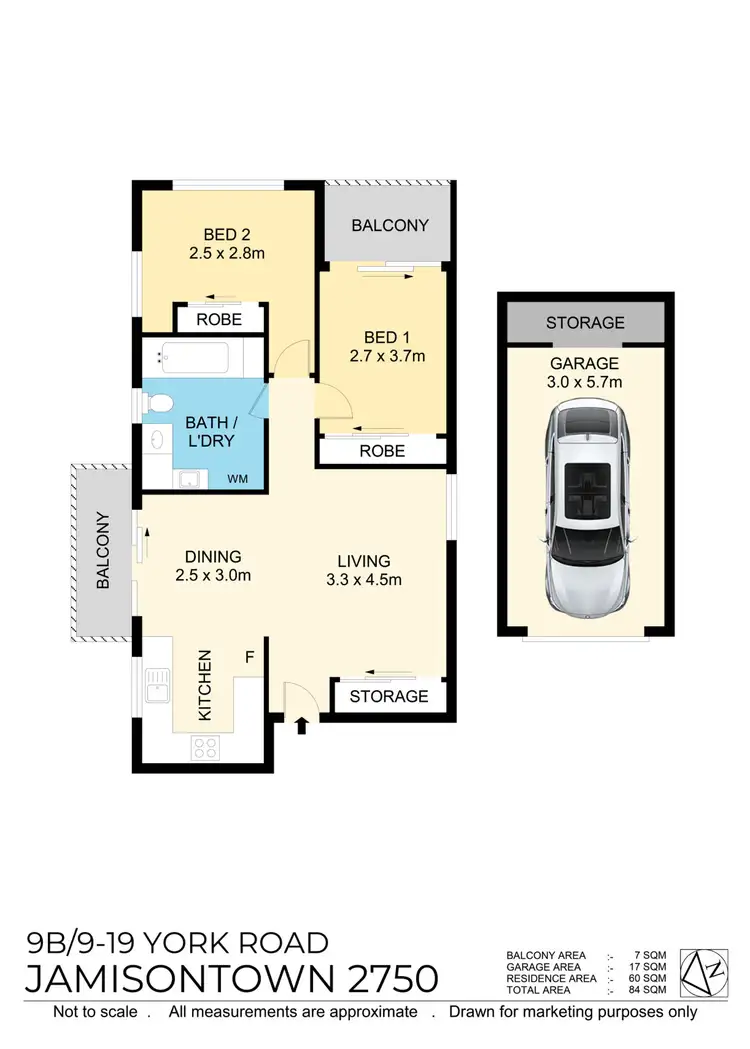 Floorplan of Homely unit listing, 9B/9-19 York Road, Jamisontown NSW 2750