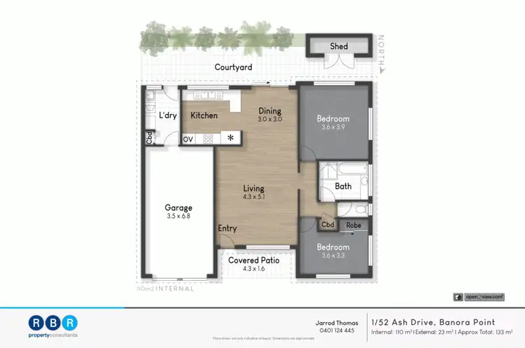 Floorplan of Homely semi-detached listing, 1/52 Ash Drive, Banora Point NSW 2486
