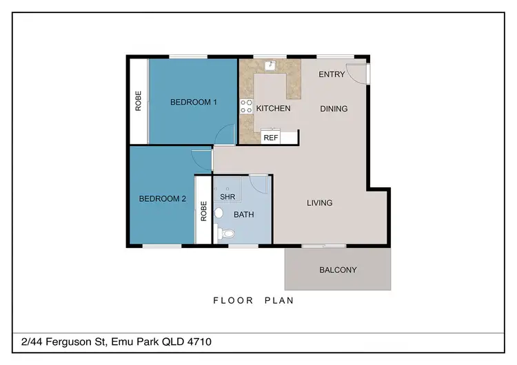 Floorplan of Homely unit listing, 2/44 Ferguson Street, Emu Park QLD 4710