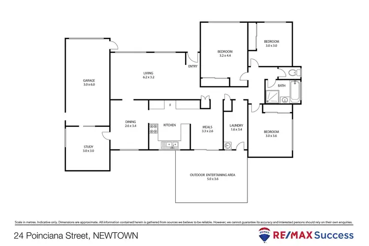 Floorplan of Homely house listing, 24 Poinciana Street, Newtown QLD 4350