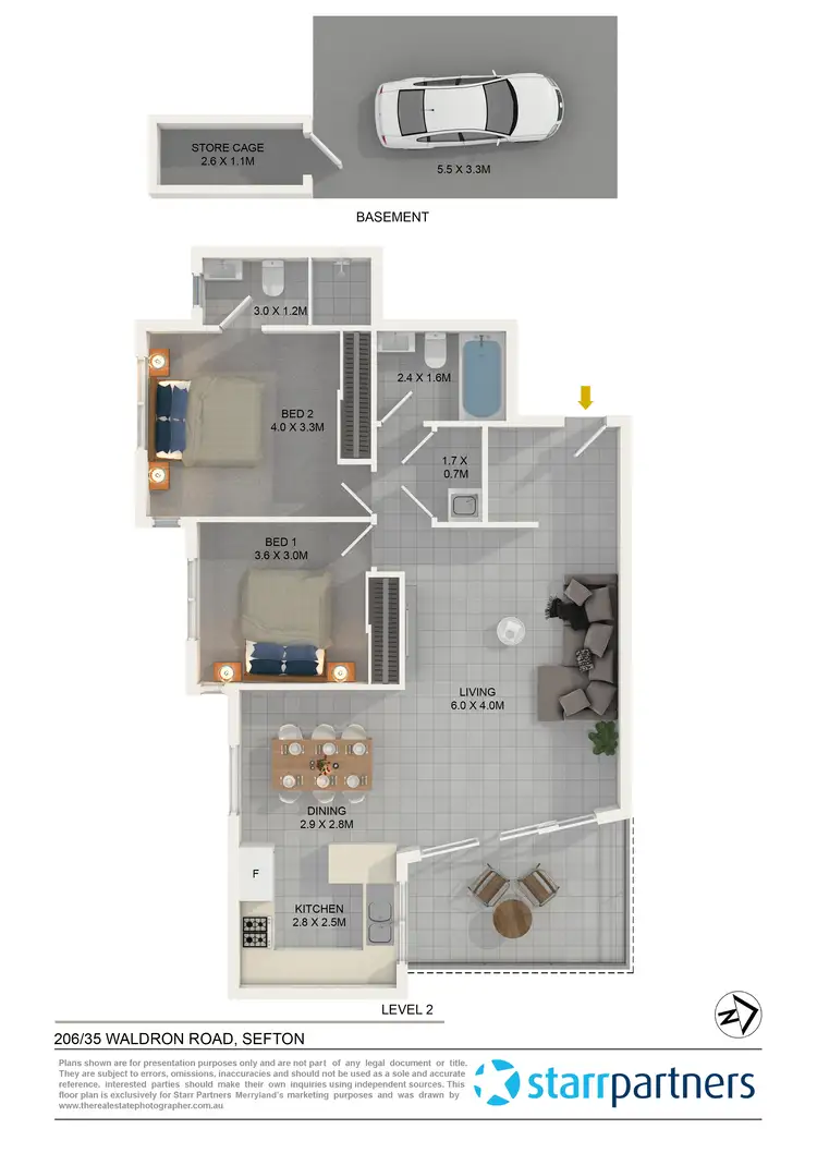 Floorplan of Homely unit listing, 206/35 Waldron Road, Sefton NSW 2162