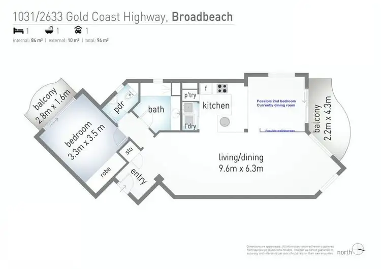Floorplan of Homely apartment listing, 1031/2623-2633 Gold Coast Highway, Broadbeach QLD 4218