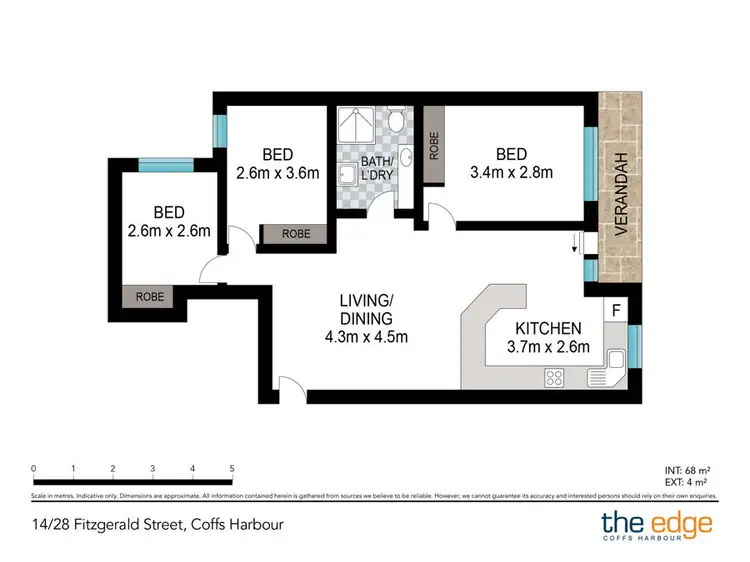 Floorplan of Homely unit listing, 14/28 Fitzgerald Street, Coffs Harbour NSW 2450