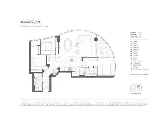 Floorplan of Homely apartment listing, 1601/15 Manning Street, South Brisbane QLD 4101