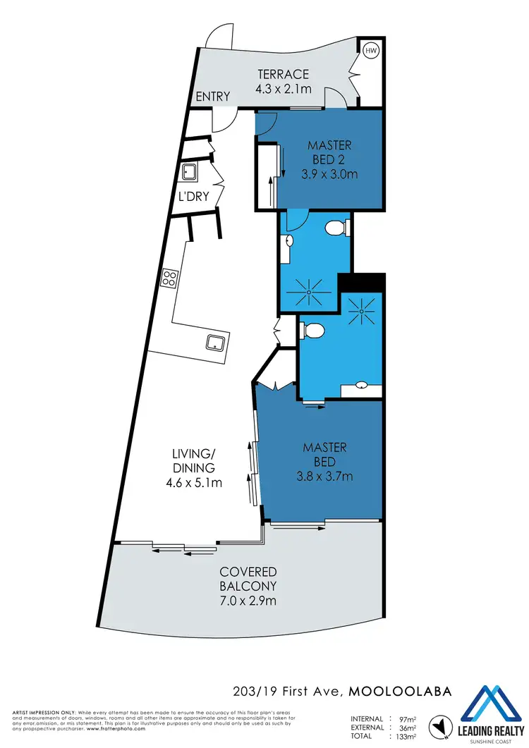 Floorplan of Homely unit listing, 203/19 First Ave, Mooloolaba QLD 4557