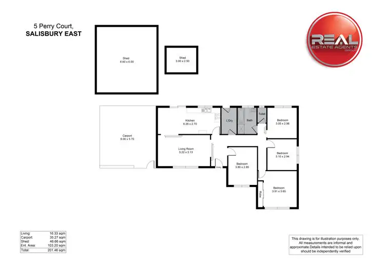 Floorplan of Homely house listing, 5 Perry Court, Salisbury East SA 5109
