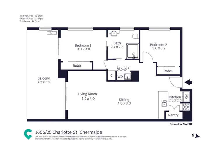 Floorplan of Homely unit listing, 1606/25 Charlotte Street, Chermside QLD 4032