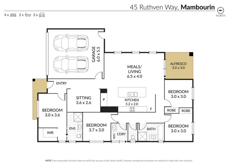 Floorplan of Homely house listing, 45 Ruthven Way, Mambourin VIC 3024