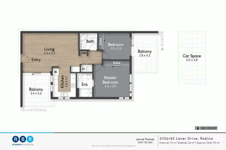Floorplan of Homely unit listing, 3106/42 Laver Drive, Robina QLD 4226