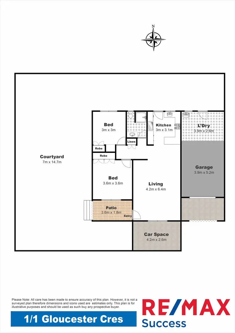 Floorplan of Homely unit listing, 1/1 Gloucester Crescent, Darling Heights QLD 4350