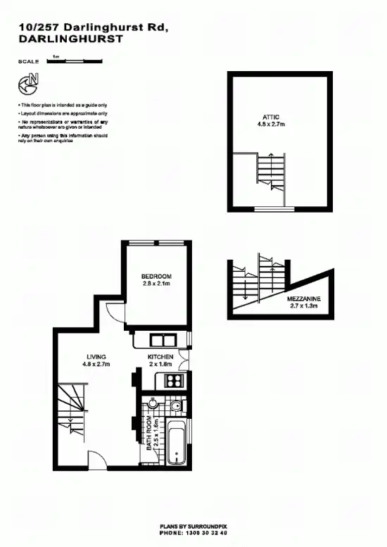 Floorplan of Homely apartment listing, 10/257 Darlinghurst Rd, Darlinghurst NSW 2010