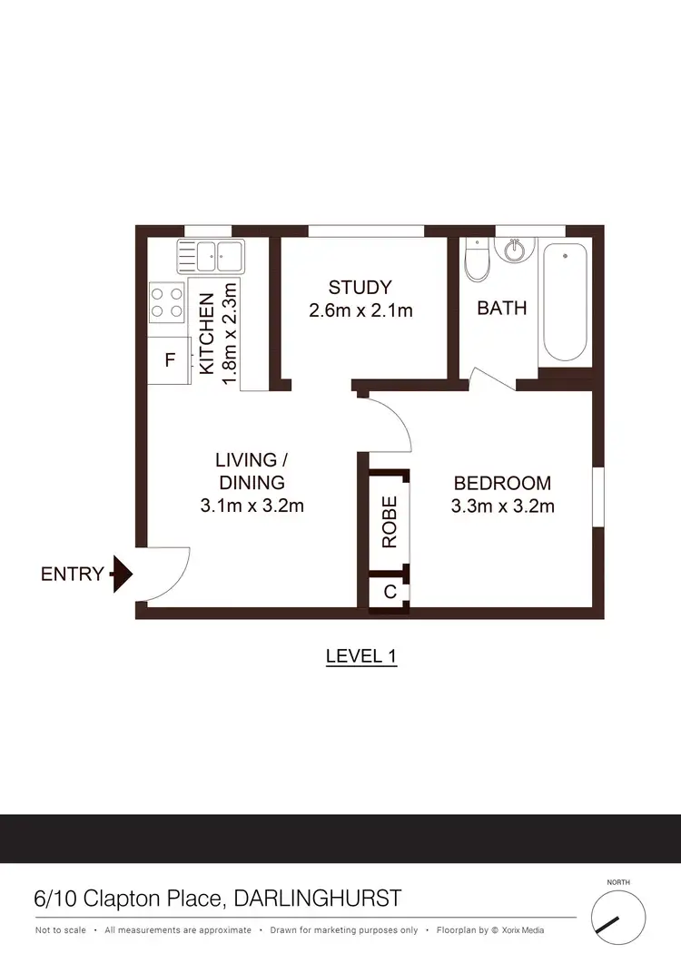 Floorplan of Homely apartment listing, 16/10 Clapton Place, Darlinghurst NSW 2010