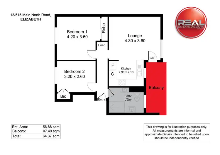 Floorplan of Homely unit listing, 13/515 Main North Road, Elizabeth SA 5112