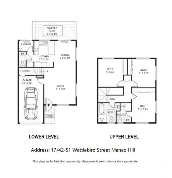 Floorplan of Homely townhouse listing, 17/42-51 Wattlebird Street, Mango Hill QLD 4509