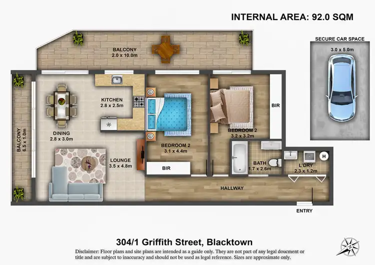 Floorplan of Homely unit listing, 304/1 Griffiths Street, Blacktown NSW 2148