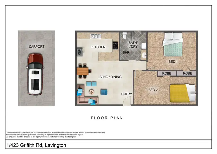 Floorplan of Homely unit listing, Unit 1/423 Griffith Rd, Lavington NSW 2641