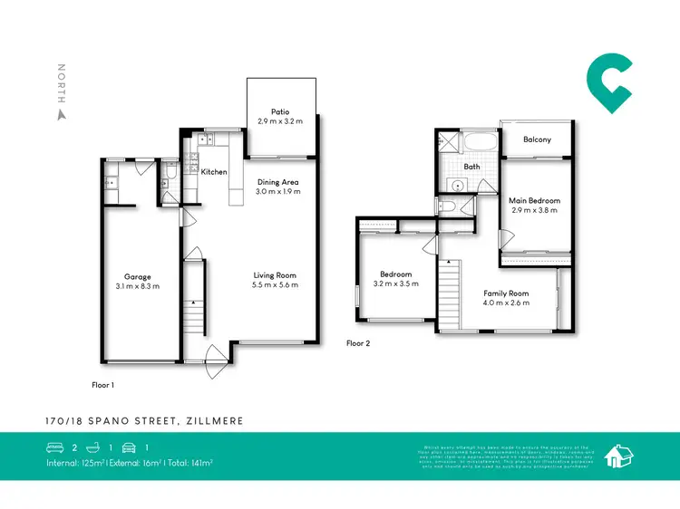 Floorplan of Homely townhouse listing, 170/18 Spano Street, Zillmere QLD 4034