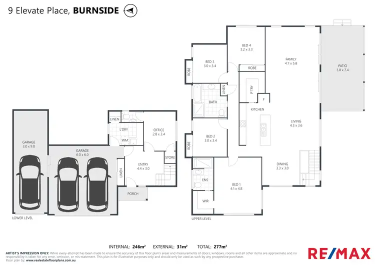 Floorplan of Homely house listing, 9 Elevate Place, Burnside QLD 4560